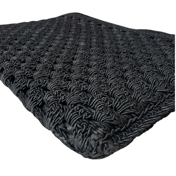 Vintage 1950s Mid Century Crochet Black Elegant Evening Bag Clutch Segalock - Picture 9 of 14